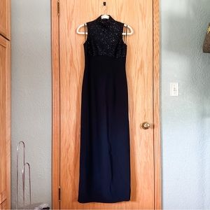 vintage [oleg cassini] 90s black tie evening gown